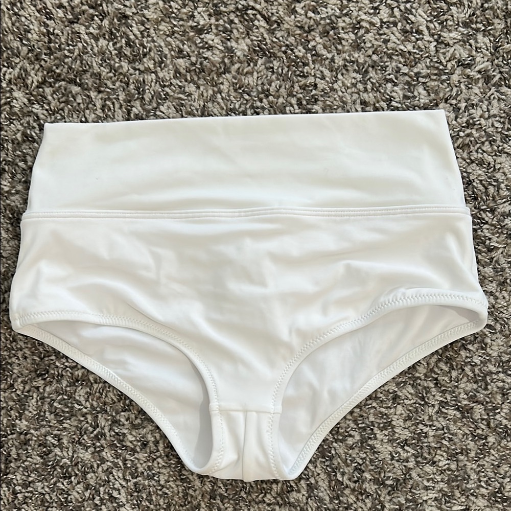 Pink By Victoria Secret White High-Waisted Bikini Bottoms Size Small